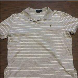 Polo by Ralph Lauren Light Gray Striped Polo Shirt